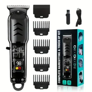 Professional Hair Clippers Rechargeable Hair Clipper Transparent Electric Hair Trimmers For Men Cordless Hair Cut Machine
