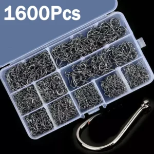 50-1600Pcs/BoxFishing Hooks Carbon Steel Strong Sharp Silver Circle Fishhook 3#-12# Jig Barbed Pesca Portable Lure Bait Tackle
