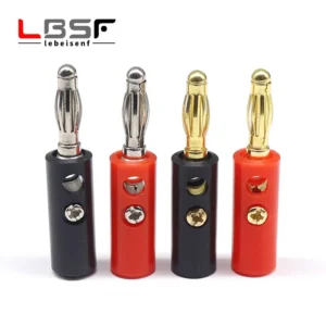 10pcs/5pairs Audio Speaker Screw Banana Gold Plate Plug Connector 4mm Black Red Online Wholesale Nickel/Gold