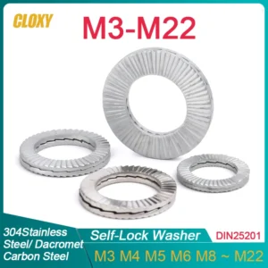 Stainless Steel/ Dacromet Carbon Steel  M3 M4 M5 M6 M8 M10 M12 M14 M16 M18 M20 M22 Self-Lock Washers Gasket Wedge DIN25201
