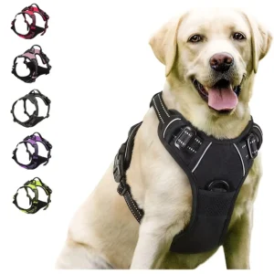 Adjustable No Pull Dog Harness Front Clip Reflective Comfortable Handle for Medium to Large Dogs Walking
