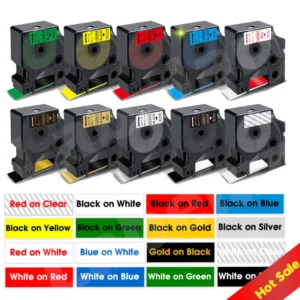 6/9/12mm 24mm Label for Dymo D1 Tape 45013 40913 43613 Black on White Compatible Dymo LabelManage 160 280 LabelPoint Label Maker