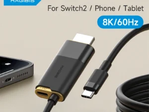 Hagibis Portable TV Dock for Switch/OLED/Switch2 USB C to HDMI Cable Adapter 8K@60Hz HDR 100W PD for Laptops SteamDeck ROG Ally