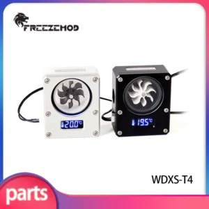 FREEZEMOD Computer Water Cooling Temperature Display G1/4 Thread Flow Meter VA LCD Screen Black / Silver WDXS-T4