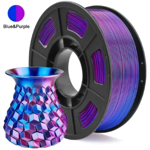 Silk PLA Filament 1.75mm Dual Color Blue Purple, 3D Printer Filament , 250g Spool(0.55lbs) Fits for Most FDM 3D Printers