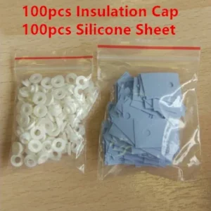 YYT 100Pcs TO-220 Transistor Plastic Insulation Washer+100Pcs TO-220 Isolated Silicone Pad Sheet Strip