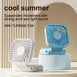 Mini Handheld Fan Mute Foldable Fan Multi-functional Turbine Fan USB Rechargeable Portable Hanging Neck Fan Mini Table Fan