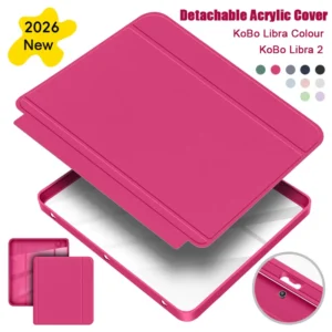 Slim PU Leather Cover For KOBO Libra Colour 2024 Libra 2 2021 7'' N428 N418 Smart Case Detachable Clear Acrylic Back Funda Cover