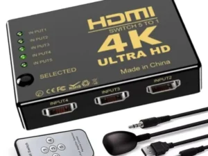 5x1 HDMI Switch HD 4K Video Switcher With IR Remote Controller 5 Input 1 Output HDMI Switches for Xbox PS4 DVD HDTV PC Laptop TV
