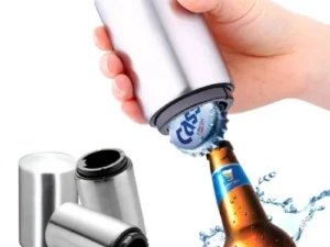 Stainless Steel Automatic  Beer Bottle Opener No Bend Push Down Cap - Easy Open for Beer and Soda Glass Bottles Kitchen Opener