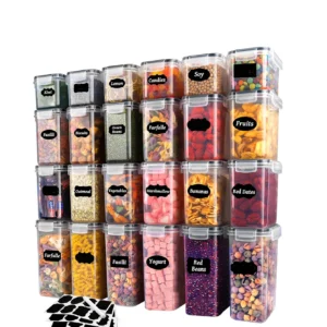 24/48pcs,Sealed food storage containers with LIDS - lunch boxes ideal for organizing and storing grains, rice, pasta, tea, nuts