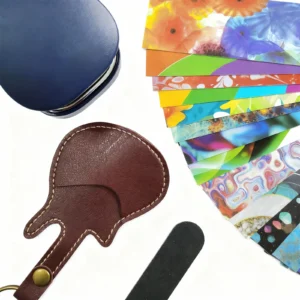 DIY Guitar Pick Punch Maker, Recycled Plastic Cards to Plectrum for Acoustic Electric Bass, with 15 PCS Pick Strips
