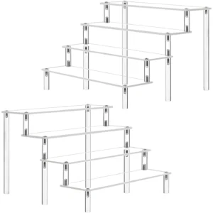 1-5 Tier Acrylic Display Stand,Clear Display Riser Rack for Cupcake,Perfume Doll Décor and Organizer Amiibo Funko POP Figures