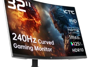 KTC 32 inch 240Hz Curved Gaming Monitor 1500R 1080P 125% sRGB 1ms, Freesync/G-sync HDR10,HDMI/DP/USB Ports VESA,Tilt Adjustable,
