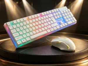 Wired RGB Keyboard And Mouse Set, Backlit Gaming Keyboard, Colorful LED Lights, Ergonomic, Durable And Wear-Resistant, Plug And Play, Suitable For Home, Office And Gaming, Compatible With Windows, Desktop Computers, Etc