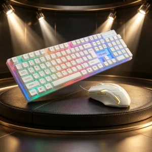 Wired RGB Keyboard And Mouse Set, Backlit Gaming Keyboard, Colorful LED Lights, Ergonomic, Durable And Wear-Resistant, Plug And Play, Suitable For Home, Office And Gaming, Compatible With Windows, Desktop Computers, Etc