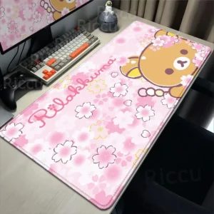 Kawaii Game Rubber Mat Cute Mousepad Non-slip Table Mat Anime Pink Rilakkuma Office Computer Accessories Speed Desktop Mouse Pad