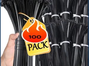 100 PCS Self-locking Plastic Nylon Tie Black Fastening Strap Cable-Tie-Set Cable Zip Tie Fastening Ring Zip Wraps Strap Tie