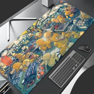 Anime Mouse Pads Big Gamer XXL Keyboard Desk Mouse Mat Carpet Rubber Tapis Souris Gaming Psyduck Notbook Pc P-pokemons Mousepad