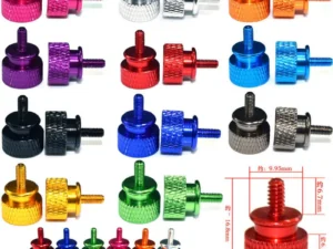 10pcs M3 M4 6#32*6.7 Knurled Thumb Screw Aluminum alloy step Computer Case Twist Hand Tighten Screws anodized 11 colors