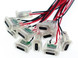 2pin USB Type C 5A Input type Charging Socket With LED lights Plate Waterproof USB-C Power Port TYPE-C Female Connector Jack