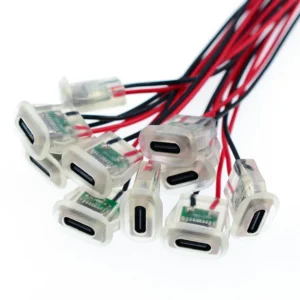 2pin USB Type C 5A Input type Charging Socket With LED lights Plate Waterproof USB-C Power Port TYPE-C Female Connector Jack