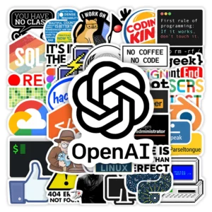 Geek Developers Stickers Programming Languages Application Logo Waterproof Decal for Laptop Luggage Phone Decorative