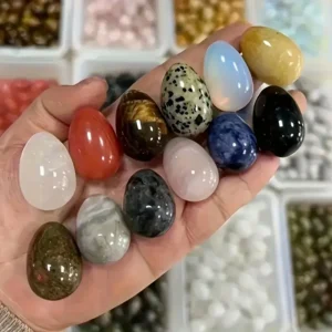 12 PCS Egg Stones, Polished Crystal Stones, DIY Decorations, Suitable as Home Décor, Desktop Ornaments, Aquarium Decorations