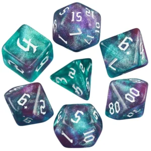 DND  Dice RPG Dice Amazing Colours Mixing Fantasy Starlight Effect Unique Retro Font Styles For Roll Playing Card Games