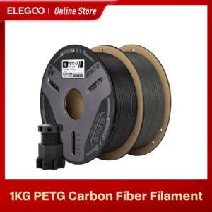  ELEGOO PETG-CF Carbon Fiber PETG Filament 1.75 mm Gray 1KG, High Strength & Rigidity 3D Printing Filament,Fits for Most FDM