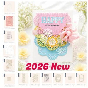Pretty Picado Sentiments Holiday Decorations Metal Cutting Dies Clear Stamps Stencil for Scrapbooking Embossing Diy Paper 2026