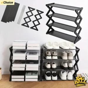 4Layer X-Type Multi Layered and Space Saving Shoe Rack,Solid Color Simple Home Assembly Shoe Rack,Suitable for Porch,Living Room
