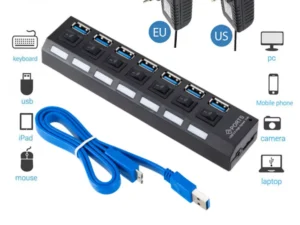 USB 3.0 Hub USB HUB Splitter Multi USB 3.0 Hub Multiple 4/7 Port Hub Splitter With Power Adapter Computer Accessories Hub For PC