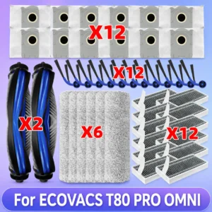Fit For ( ECOVACS T80 PRO OMNI / T80 OMNI ) Vacuum Parts Main Roller Mop Cloth Side Brush Dust Bag HEPA Filter Accessories