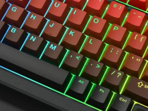 Gradient Red Cherry Profile RGB Backlit Keycaps PBT Double Shot Shine Through Keycaps for Cherry MX Switches Mechanical Keyboard