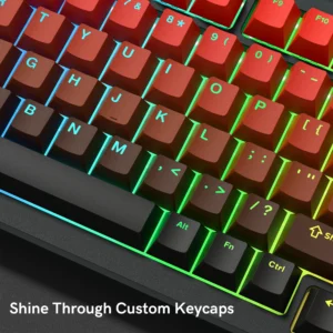 Gradient Red Cherry Profile RGB Backlit Keycaps PBT Double Shot Shine Through Keycaps for Cherry MX Switches Mechanical Keyboard