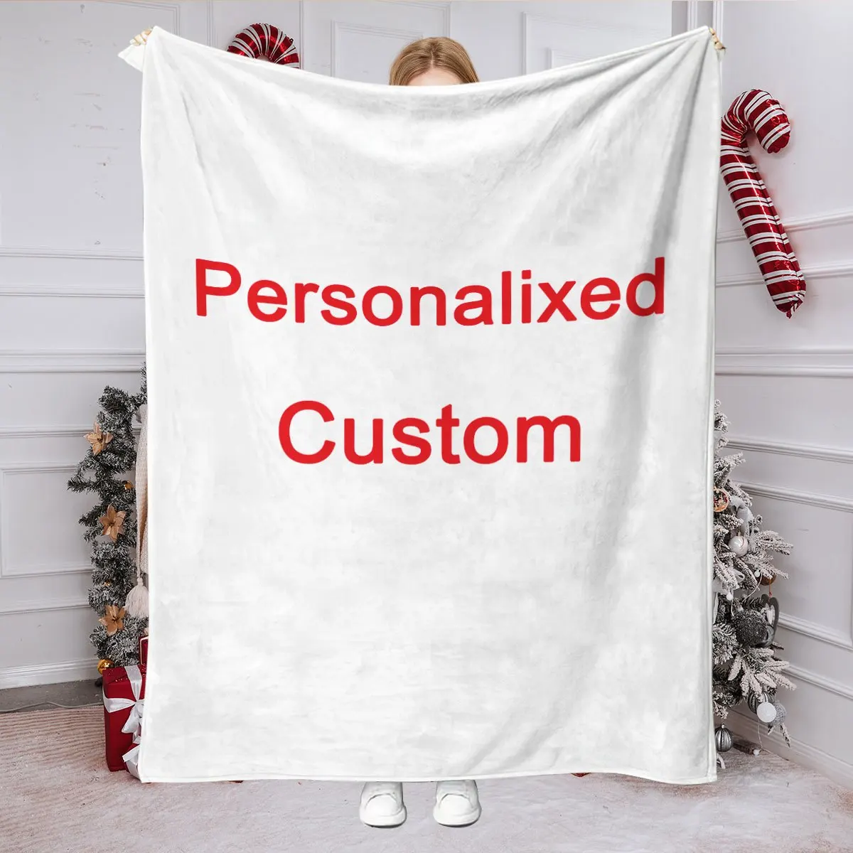 1 Piece of Custom Personalized Blanket with Image Upload DIY Flannel Blanket - Customize with Warm Photos, Soft and Warm, Suitable for Sofa, Bed, Office, Car, and Outdoor Travel - Perfect for All Seasons, Halloween, Thanksgiving, Birthdays, Weddings, Couples, Valentine's Day, Graduation, Parties, Holidays, as a Gift for Men and Women