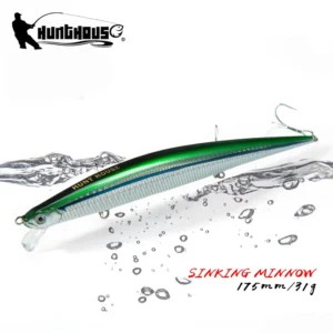 Hunthouse Sinking Tide Minnow Lure 175mm/31g Long Casting Saltwater Fishing Baits Sea Wobber Bait For Seabass Tackle LW404