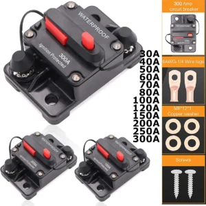 150A 200A 250A 300A Circuit Breaker Fuse Reset 30A 40A 50A 60A 70A 80A 100A 120A AMP Waterproof Boat Car Circuit Breaker
