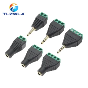 Earphone Audio Jack 3.5mm Connector Stereo Adapter 3.5mm RCA Audio Mono Channel Plug to Screw Terminal Audio Mono Channel Plug
