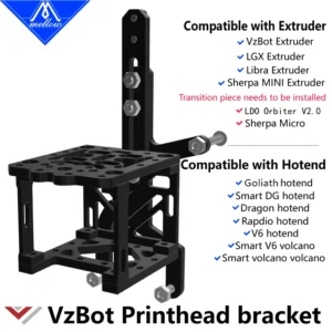 Mellow CNC Aluminium VzBoT 330/235 Printhead Bracket For Goliath Crazy Dragon Hotend VZ Extruder Sherpa Mini 3D Printer