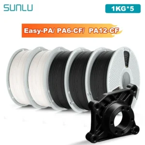 SUNLU 5KG Easy-PA/PA6-CF/ PA12-CF Filament 1.75mm 1KG Spool Carbon Fiber-Textured Nylon Filament for Industrial Parts&3D Printer
