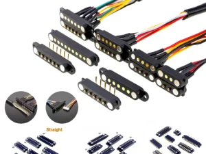 1/3/5 Pair Waterproof DC Magnetic Pogo Pin Connector 2 3 4 5 6 7 8 9 Poles 2.54 MM Pogopin Male Female Contact Strip 90 Degree