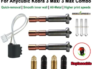 Upgrade Nozzle For Anycubic Kobra 3 Max Hotend Kobra 3 Max Nozzle Throat 0.4mm 0.6mm 0.8mm Replaceable Nozzles