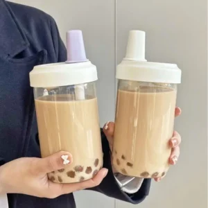 500/850ml Water Bottles Straw Cup Juice Milk Plastic Cup with Lid Straw Bubble Tea Coffee Cups Large Capacity Drinkware