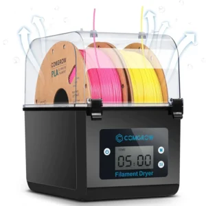 Comgrow 2 Rolls Filament Dehydrator Spool Holder Filaments Dry Box for 1.75mm, 2.85mm ABS PLA PETG TPU FDM Material 3D Printer