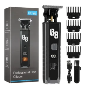 Men's Hair Clipper Cordless Hair Trimmer Beard Trimmer Rechargeable Hair Cutting Grooming Kit with LED Display Barber Clipper