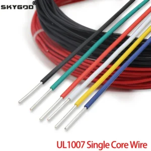 2/5/10m UL1007 PVC Tinned Copper Single Core Wire Cable Line 14/16/18/20/22/24/26 AWG Black/White/Red/Yellow/Green/Blue/Orange