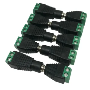 5pairs DC 12V Female And Male Connectors 5.5x2.1mm Power Plug Adapter Jacks Sockets For Signal Color LED Strip Light CCTV Camera