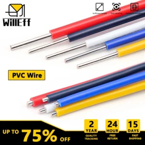 Single Core Copper cable PVC insulation Solid hard Copper wire LED Power car extension Electric cable 14 16 18 20 22 24 26 awg
